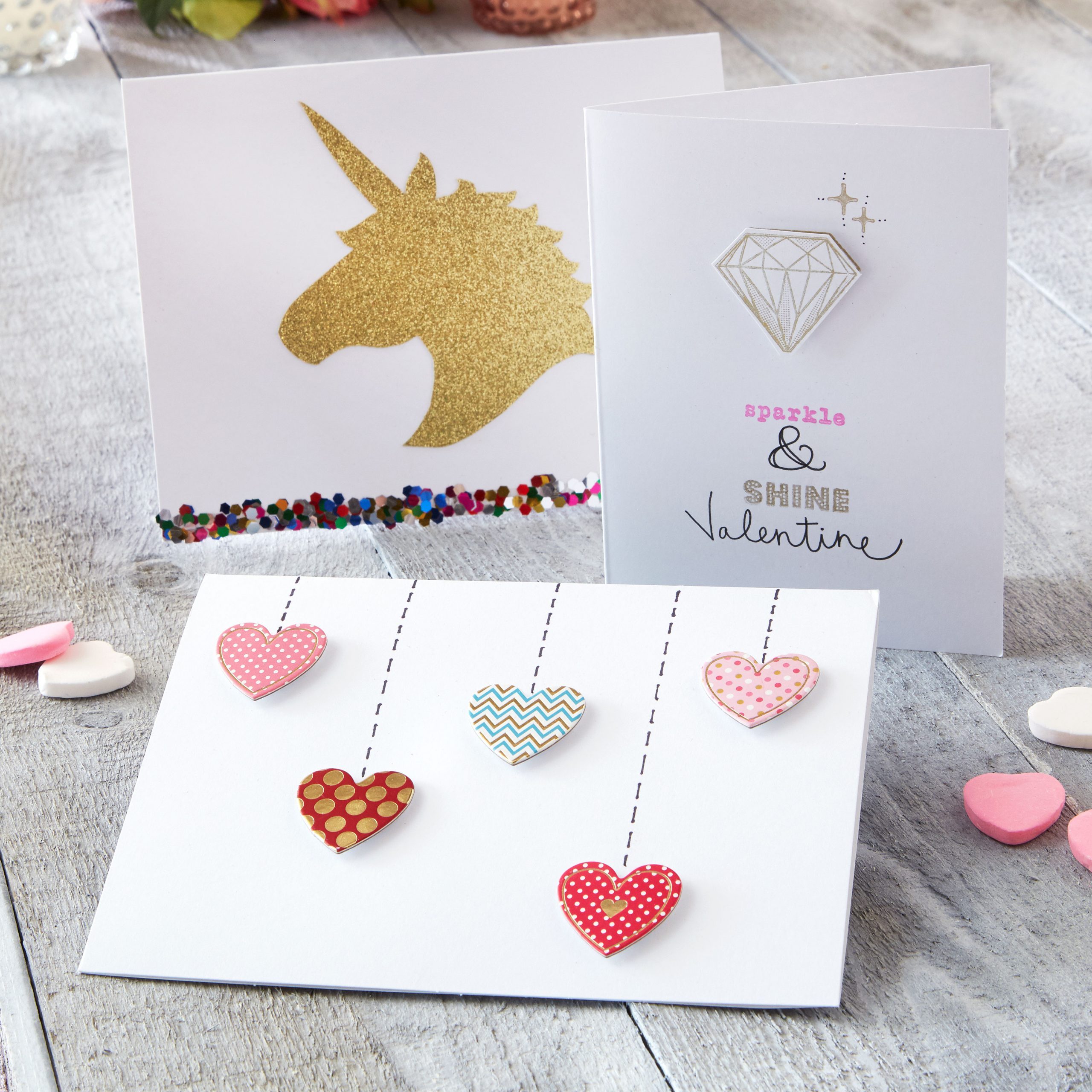 Falling Hearts Valentines Card