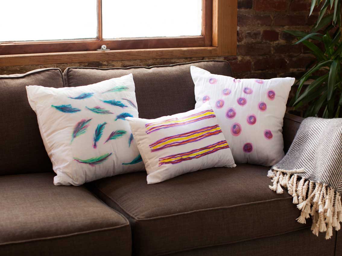 watercolor pillow