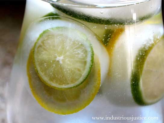 ice cubes lemon lime