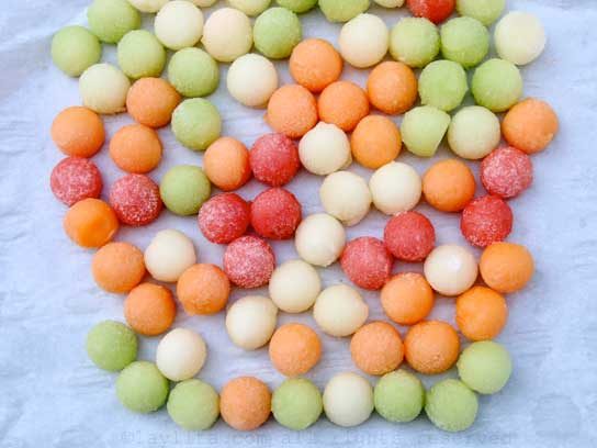 ice cubes melon balls