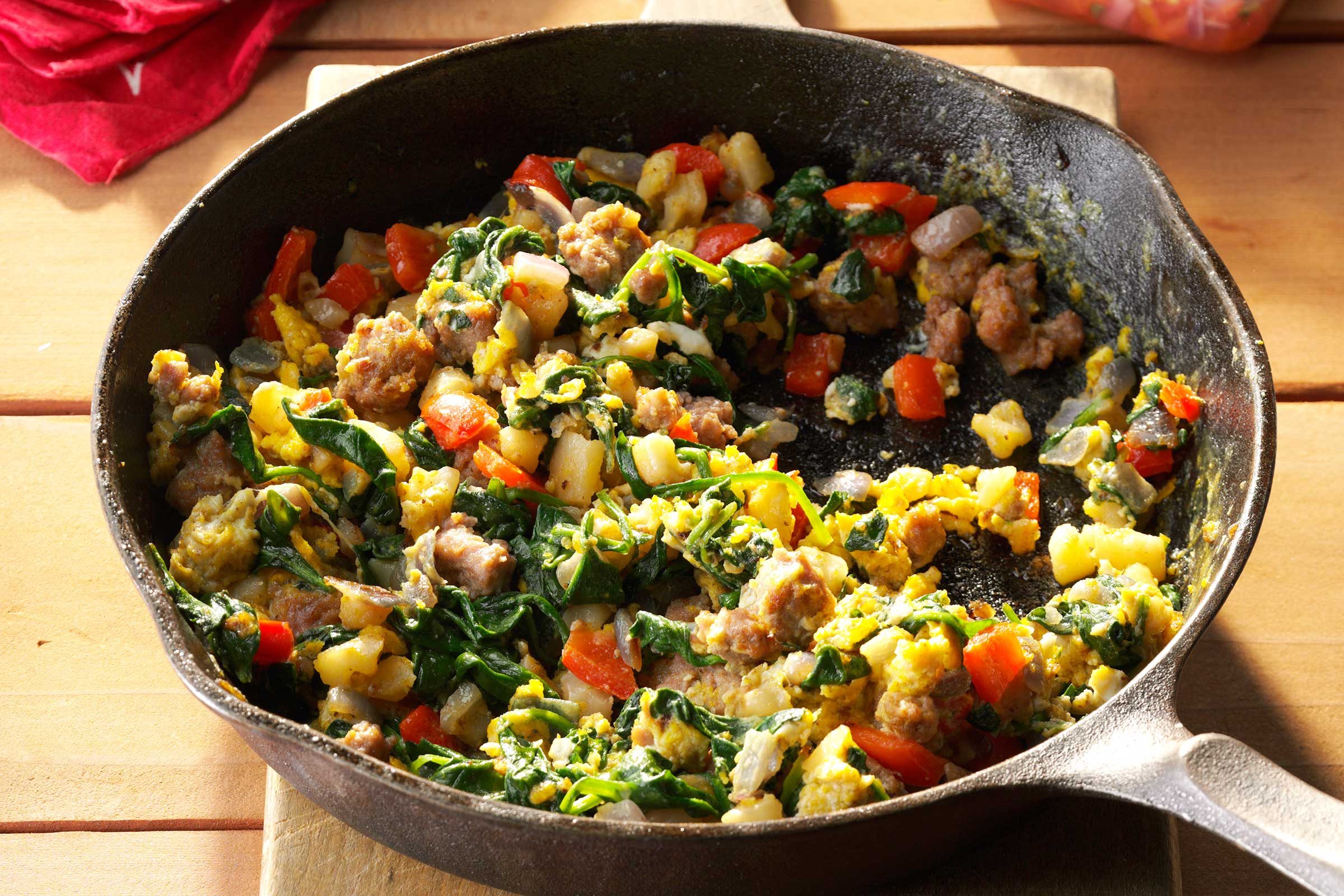 camping recipes Egg Spinach Breakfast Burritos