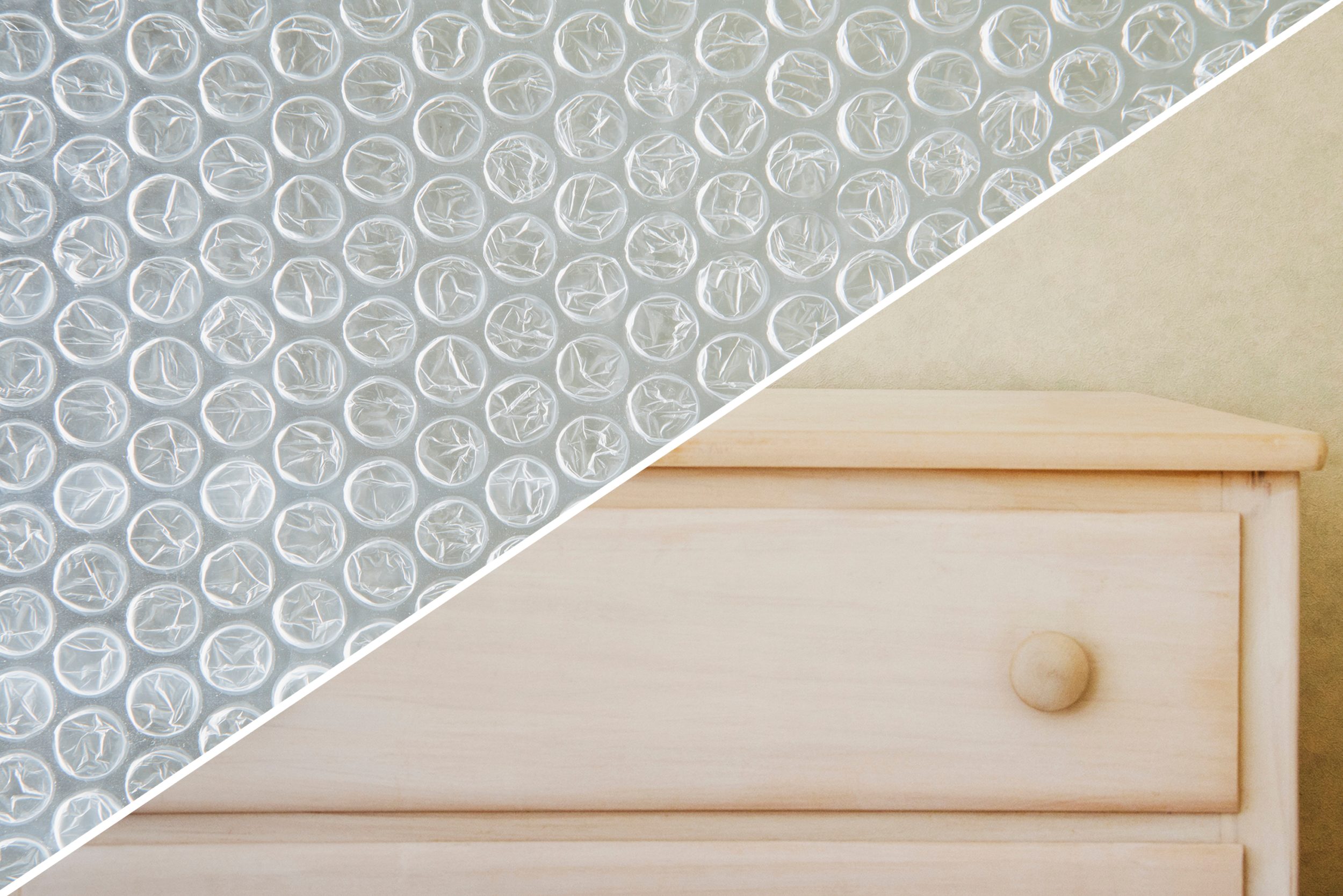 dusty furniture bubble wrap