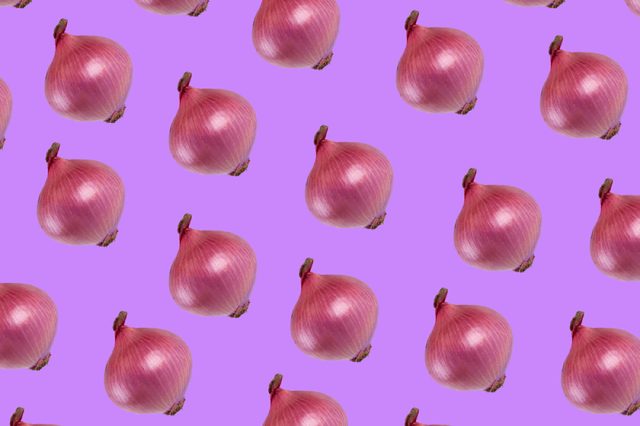 onion on color background