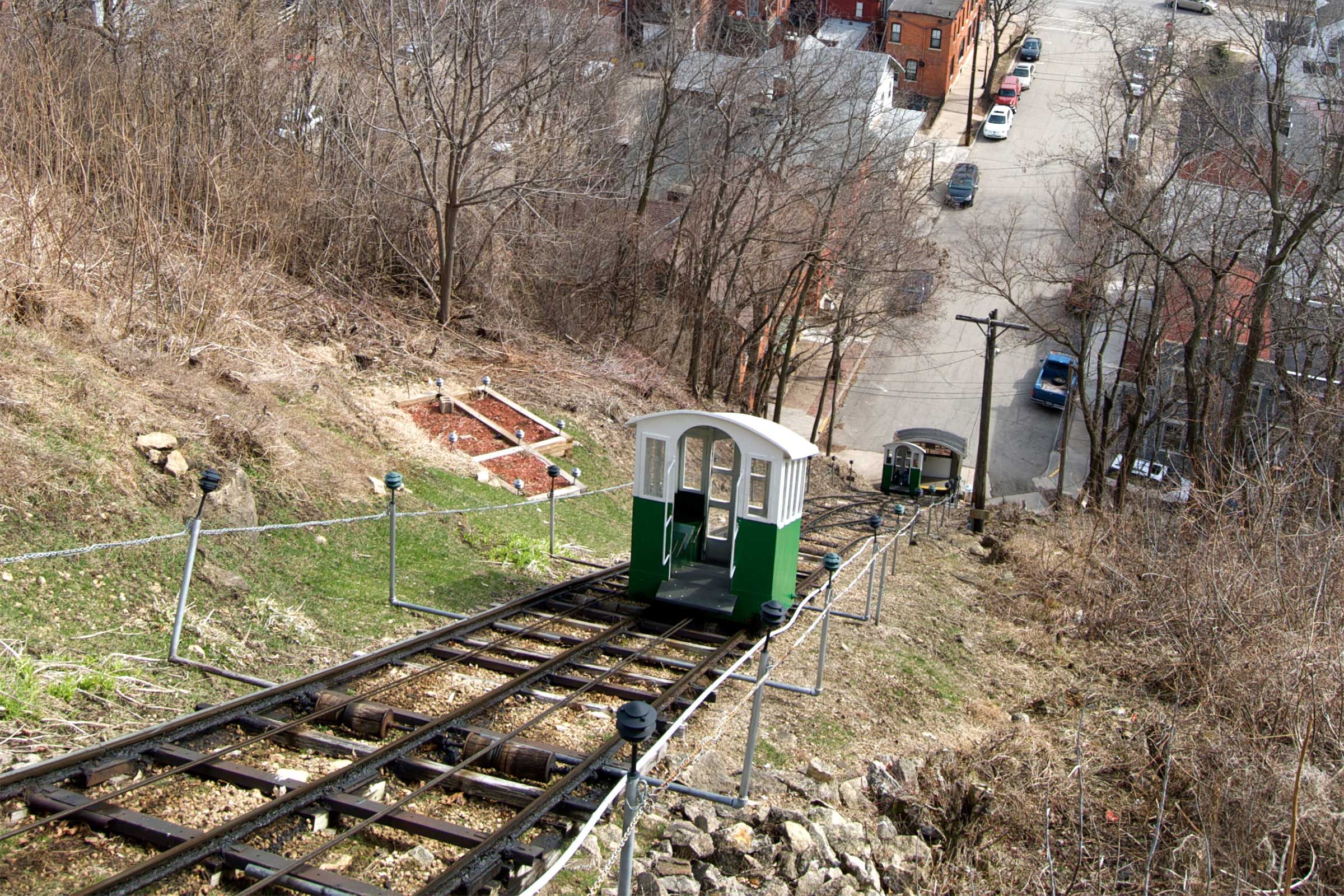 short train ride up a hill in Iowa