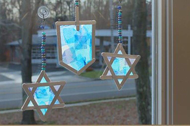 hannukah diy tissue paper ornaments