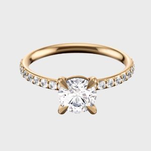 The Round Solitaire Pave Engagement Ring
