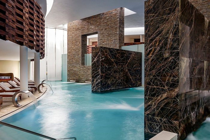 luxurious inside pools with tall walls at Grand Velas Riviera Maya