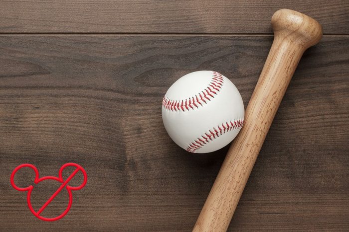 baseball and bat handle close up