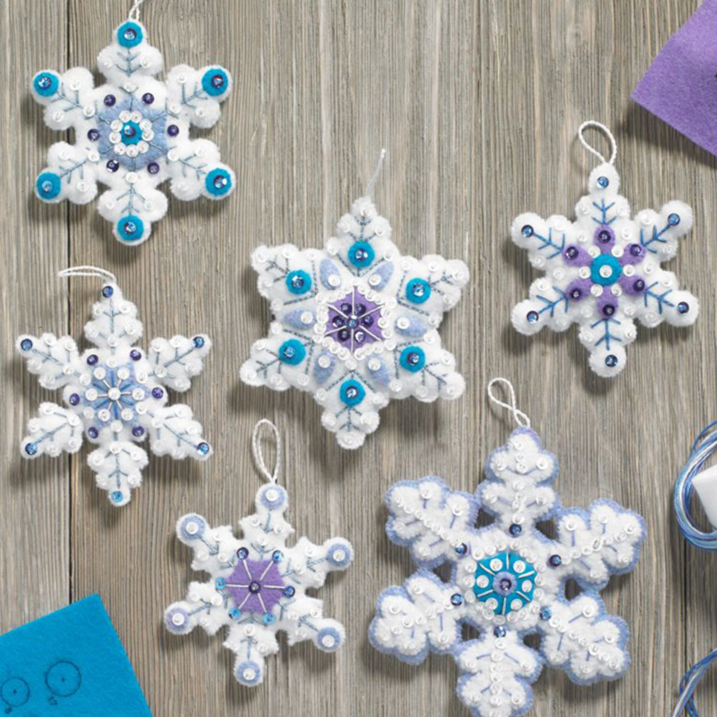 Sparkle Snowflake Christmas Ornaments