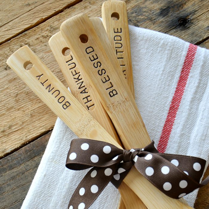 DIY Stamped Wooden Utensils gift