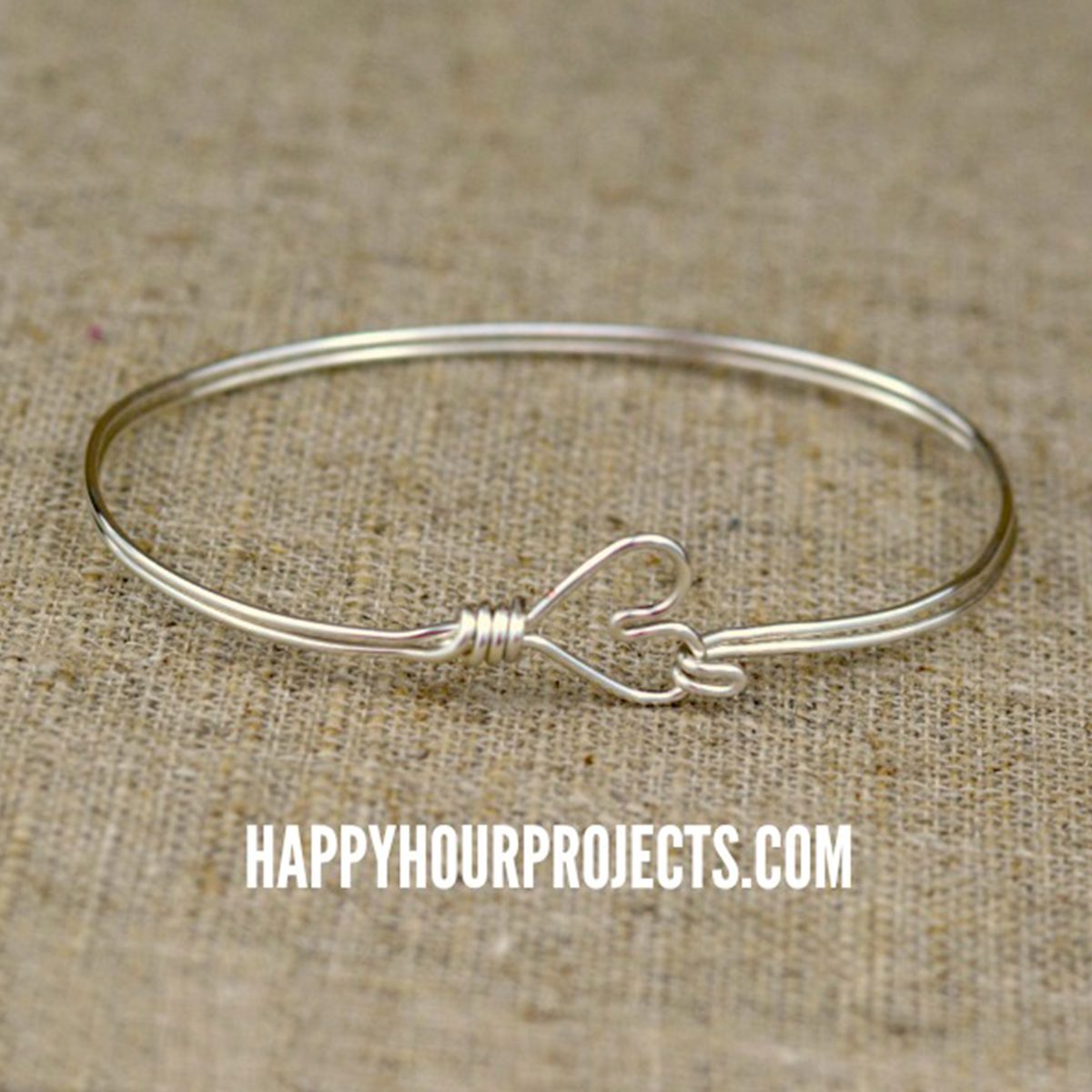 DIY Wire Heart Bangle Bracelet gift