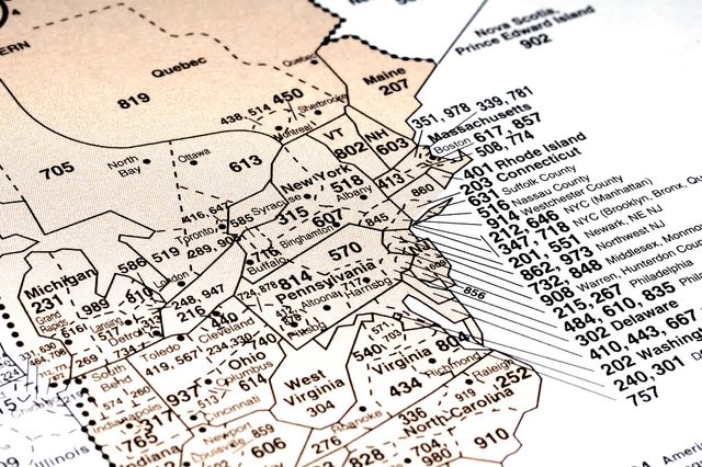 Map of Area Codes