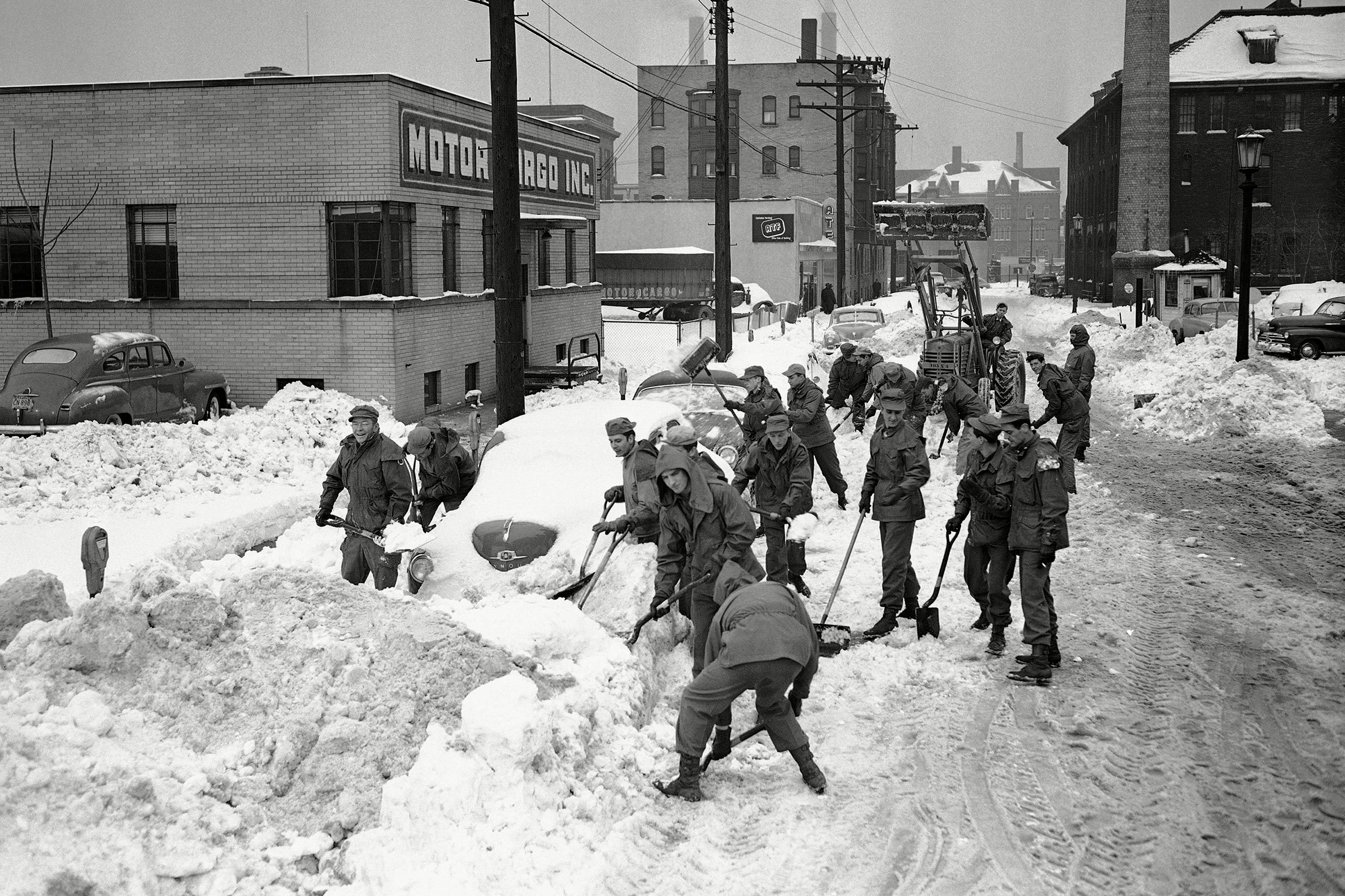 Winter traffic jam