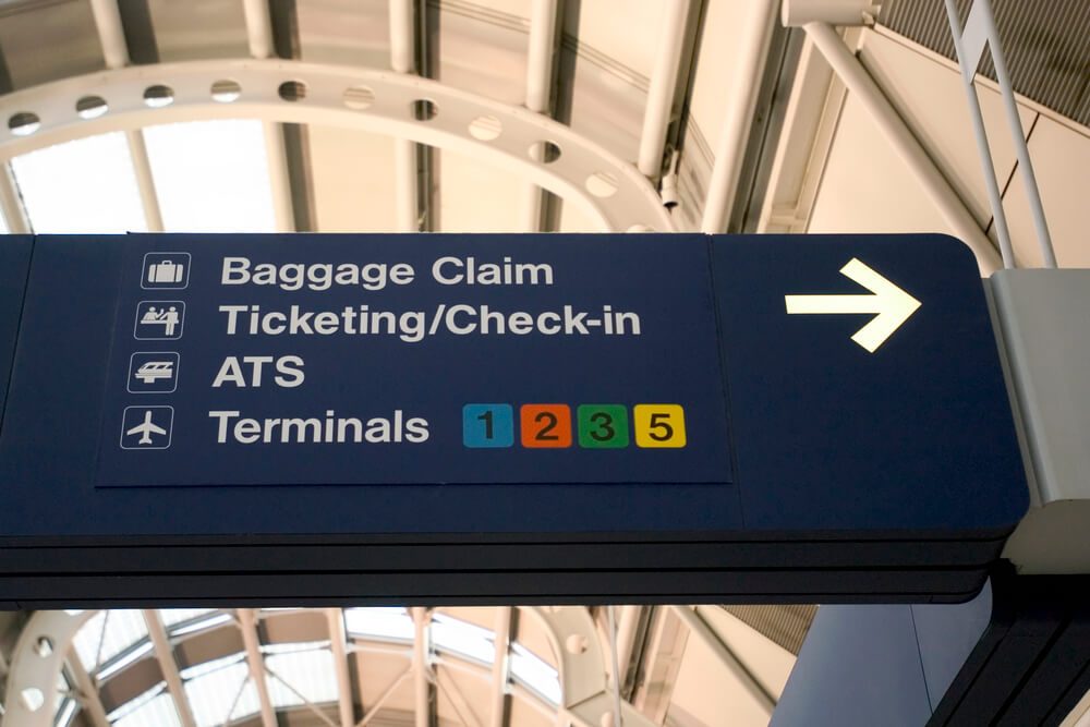 Airport sign in Chicago O'Hare International Airport