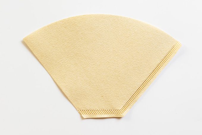 Cone-type coffee filter for pour over coffee, made of unbleached paper
