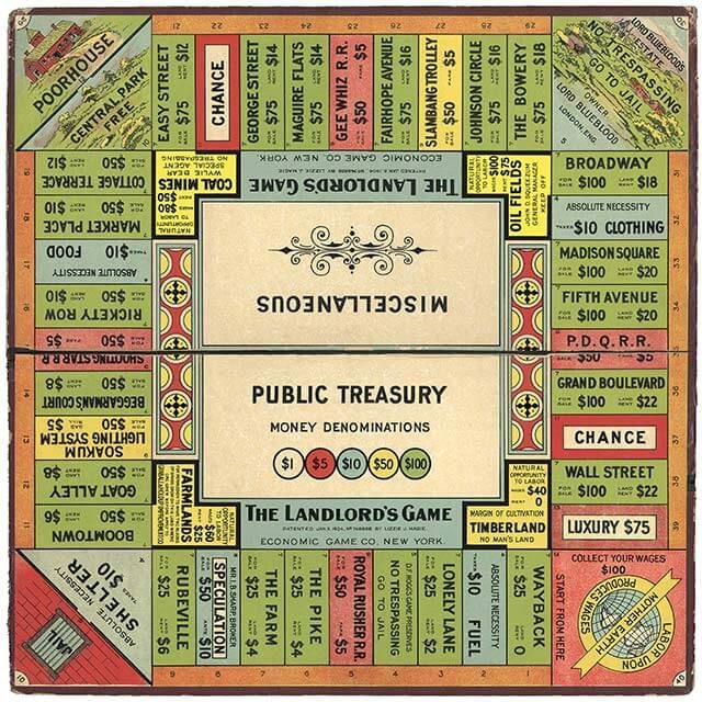 first monopoly board