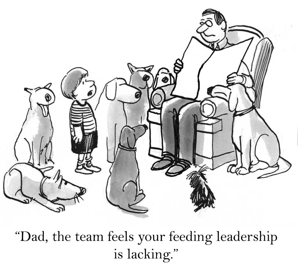 "Dad, the team feels your feeding leadership is lacking."