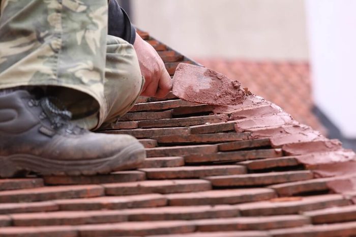 working on the roof