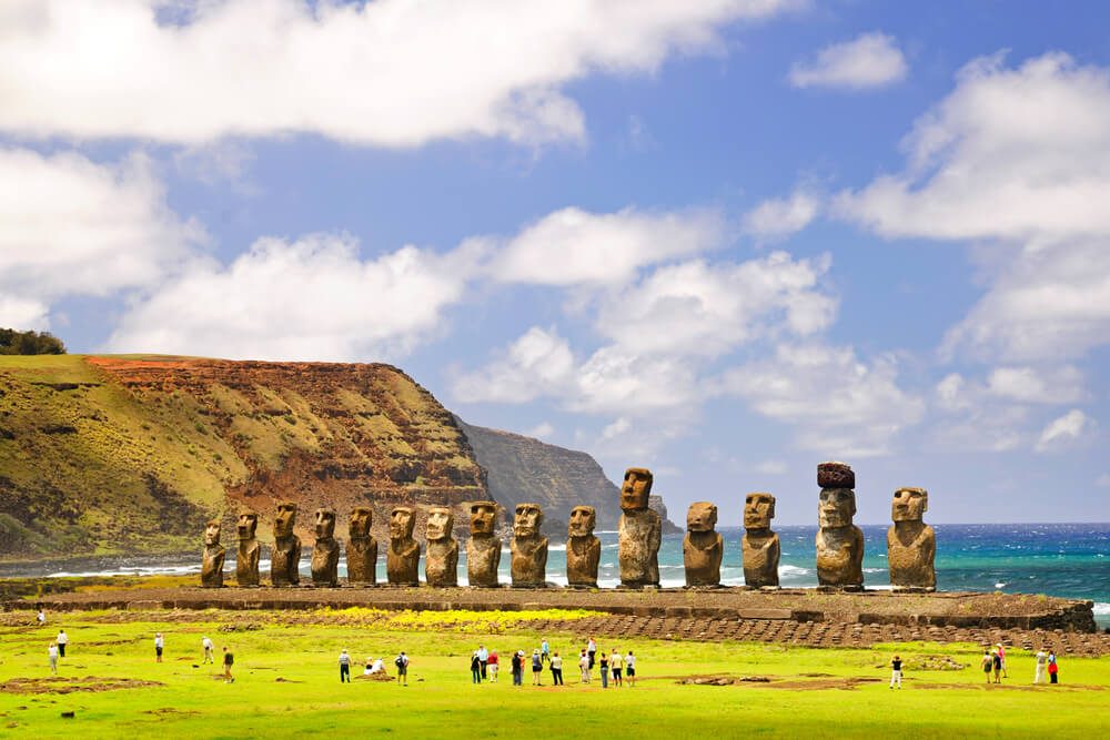 CHILE - FEBRUARY 6: Moais of Ahu Tongariki on Easter Island, Chile.