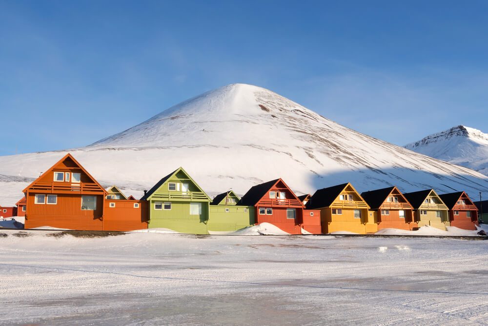 Colorful houses at Longyearbyen, the northern most settlement in the world