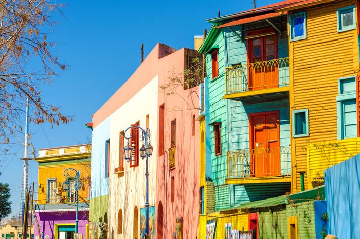 Bright colors of Caminito street in La Boca neighborhood of Buenos Aires, Argentina