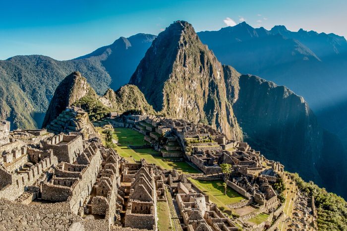 Machu Picchu panoramic view at dawn, Peru