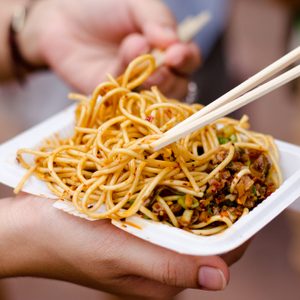 Fired noodles with tofu