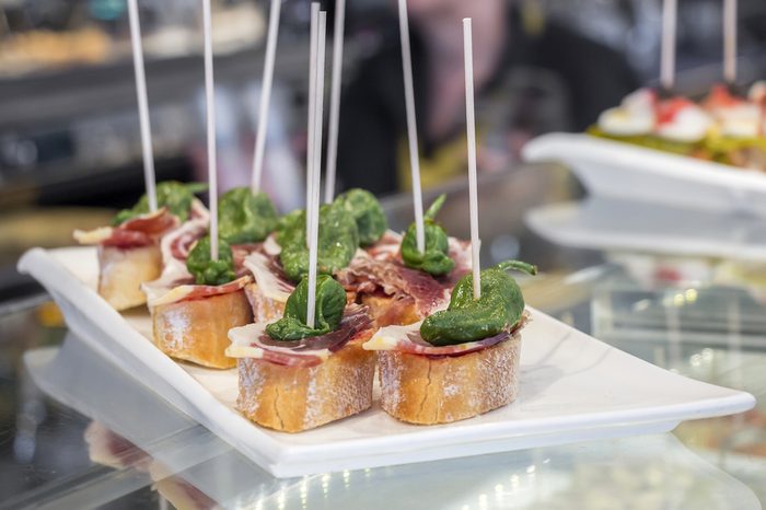 Pintxos or tapas famous spanish canapes party finger food