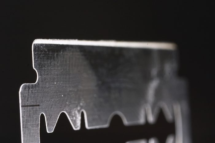 Macro of a razor blade