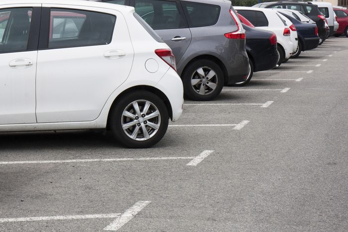 Cars in the parking lot in row