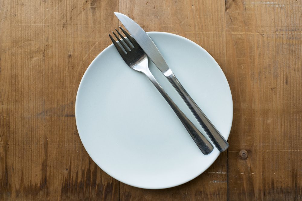 empty plate on table