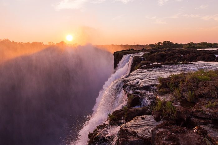 The naturally formed "Devil's Pool", where some tourists swim despite a risk of plunging over the edge