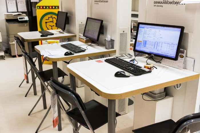 BANGKOK, THAILAND - July 28, 2016: IKEA self planning corner. IKEA is the world's largest furniture retailer. Flat pack furniture are designed to be purchased directly in the self service area.