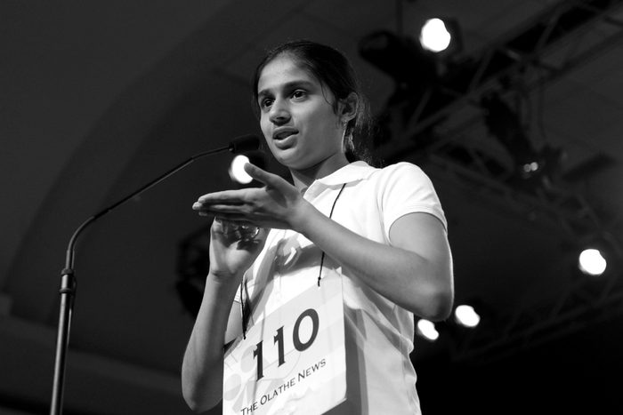 Kavya Shivashankar Age 13 of Olathe Kansas Correctly Spells the Word 'Laodicean' to Win the Final Round of the Scripps National Spelling Bee at the Grand Hyatt Hotel in Washington Dc in Washington Dc Usa On 28 May 2009 the Annual Event Began in 1925 with Nine Contestants This Year 293 Children Competed