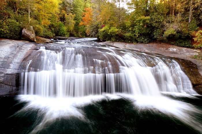 mountain waterfall in autumn