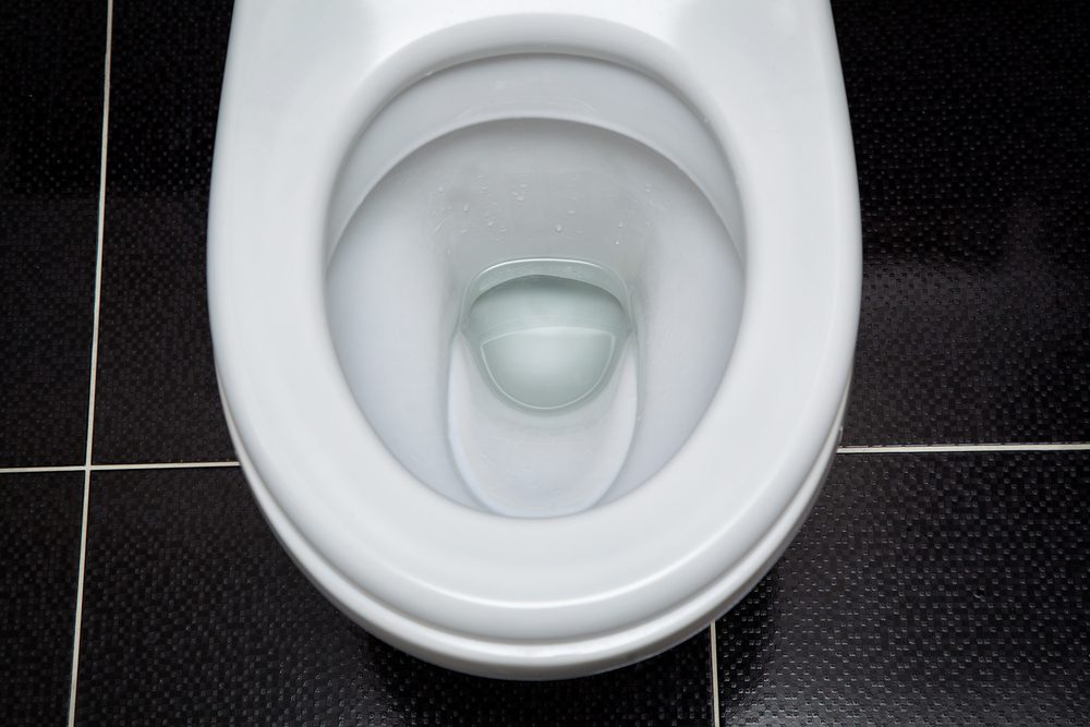 open white toilet top view