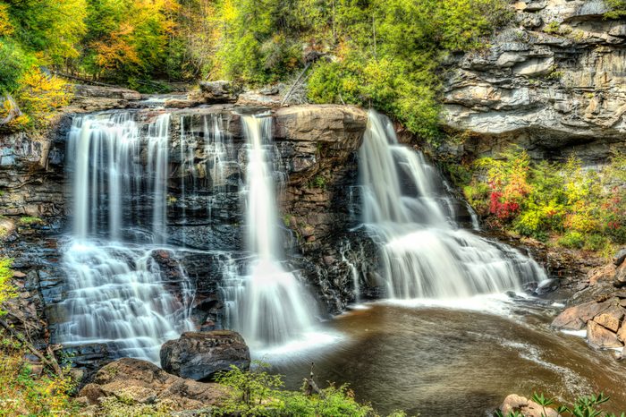 Blackwater Falls in State Park in West Virginia