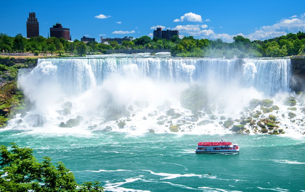 Beautiful Niagara Falls on a clear sunny day. Niagara, Canada