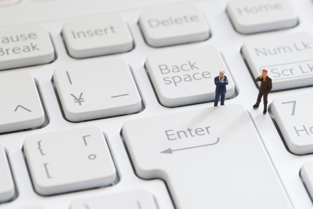 Keyboard and businessmen