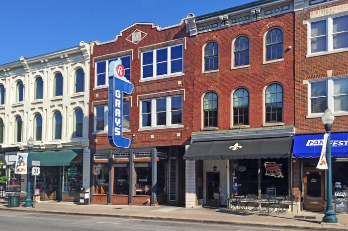 FRANKLIN, TN-JUNE 29, 2016: Downtown Franklin, voted one of the best towns to live in America.