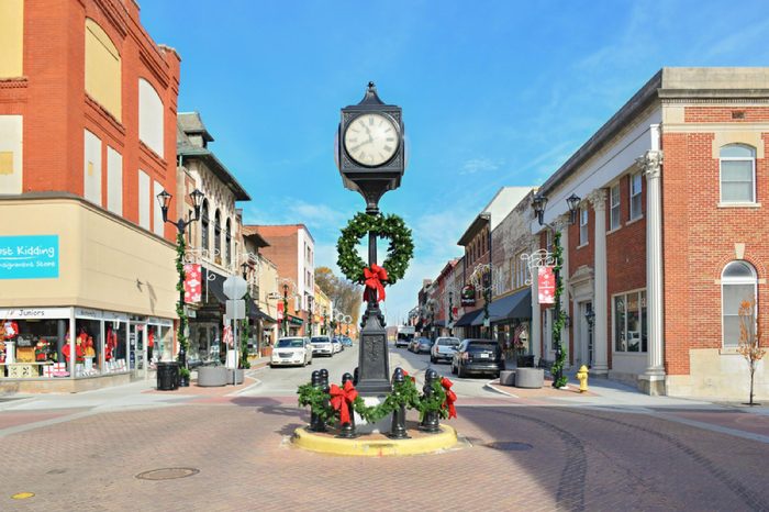 CAPE GIRARDEAU,MO, USA - NOVEMBER 20, 2017: Downtown during Christmas decoration in Cape Girardeau, Missouri, United States