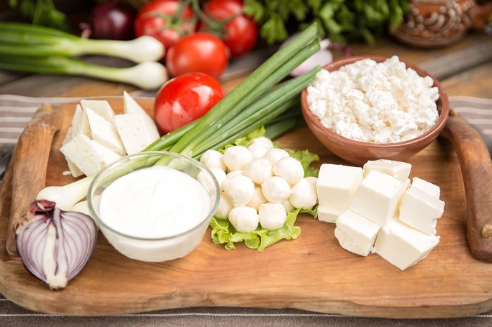 Rustic Natural Dairy Products on wooden table