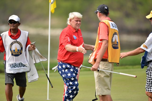 CHONBURI,THA-DEC 15: John Daly in action during Asia Tour Thailand Golf Championship 2013 at Amata Spring Country Club on December -15, 2013 in Chonburi, Thailand.