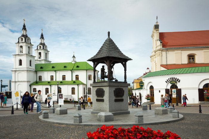 MINSK, BELARUS - SEPTEMBER 03, 2016: Upper town, Liberty Square of Minsk, Belarus.