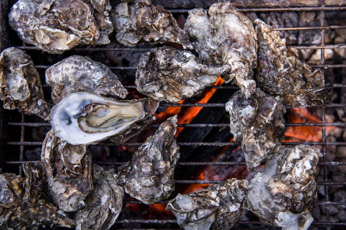 Grilled oysters