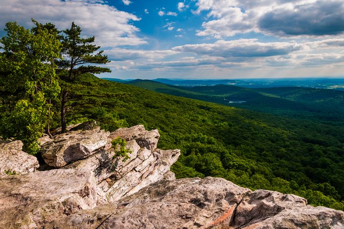 View from Annapolis Rocks, along the Appalachian Train on South Mountain, Maryland.