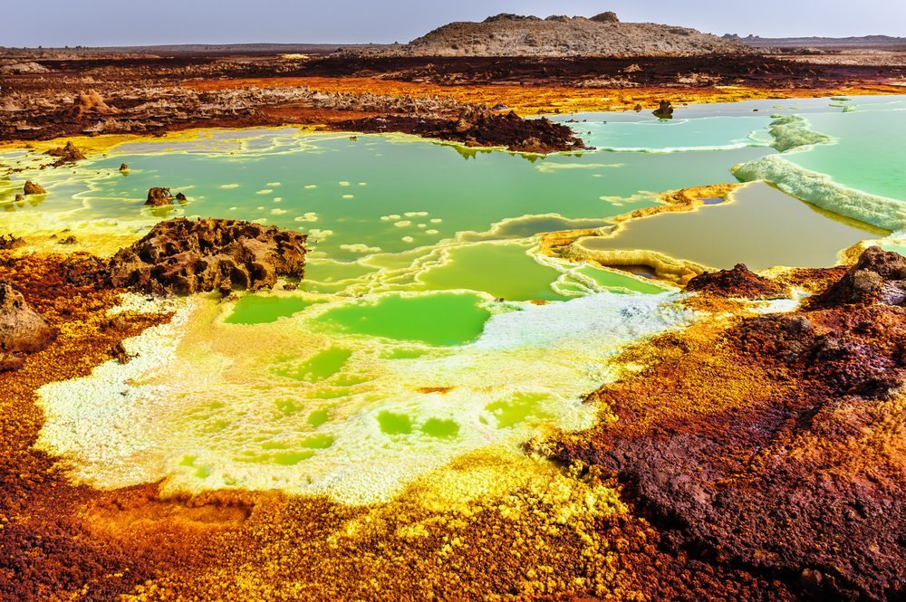 Inside the explosion crater of Dallol volcano, Danakil Depression, Ethiopia