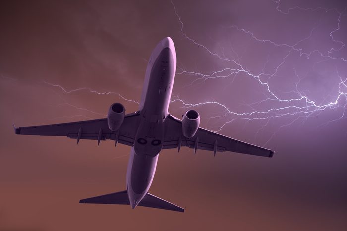 thunderstorm over the aircraft
