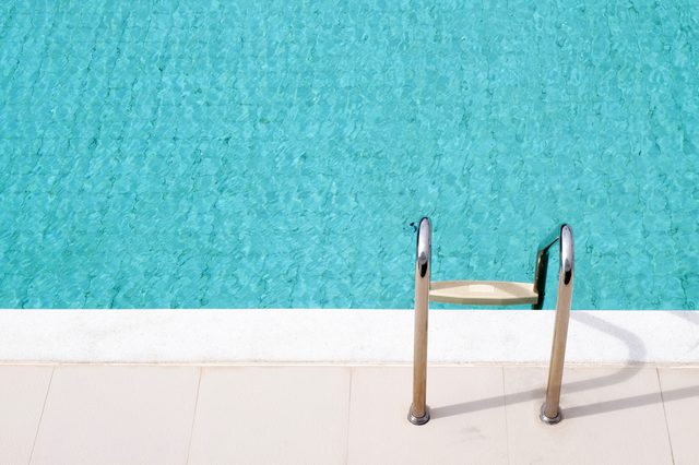 Stair swimming pool in hotel pool resort.