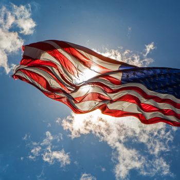 American Flag Blowing in the Wind